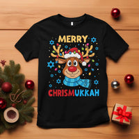 Merry Chrismukkah T Shirt Jewish Happy Christmas Hanukkah Reindeer Menorah - Wonder Print Shop