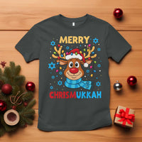 Merry Chrismukkah T Shirt Jewish Happy Christmas Hanukkah Reindeer Menorah - Wonder Print Shop