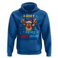 Merry Chrismukkah Hoodie Jewish Happy Christmas Hanukkah Reindeer Menorah - Wonder Print Shop