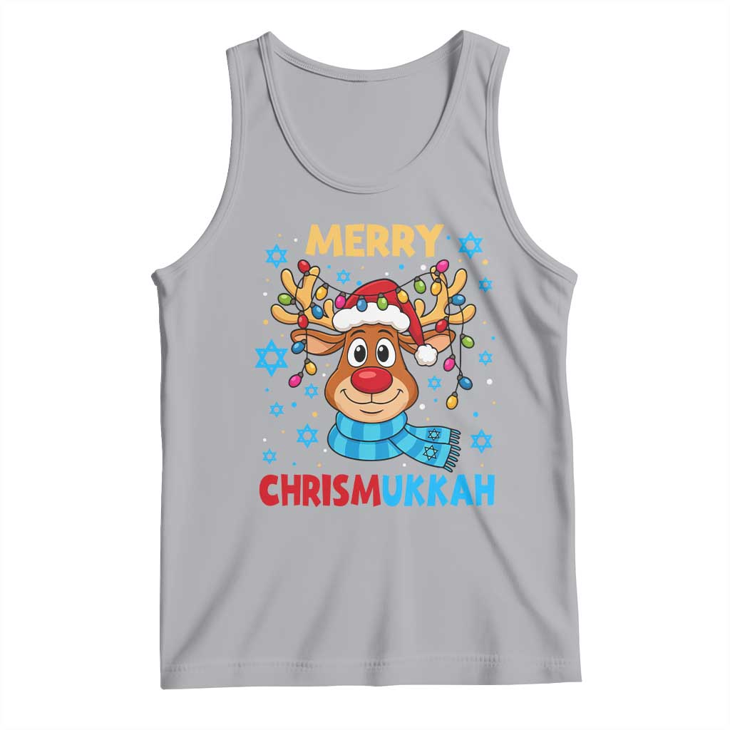 Merry Chrismukkah Tank Top Jewish Happy Christmas Hanukkah Reindeer Menorah - Wonder Print Shop