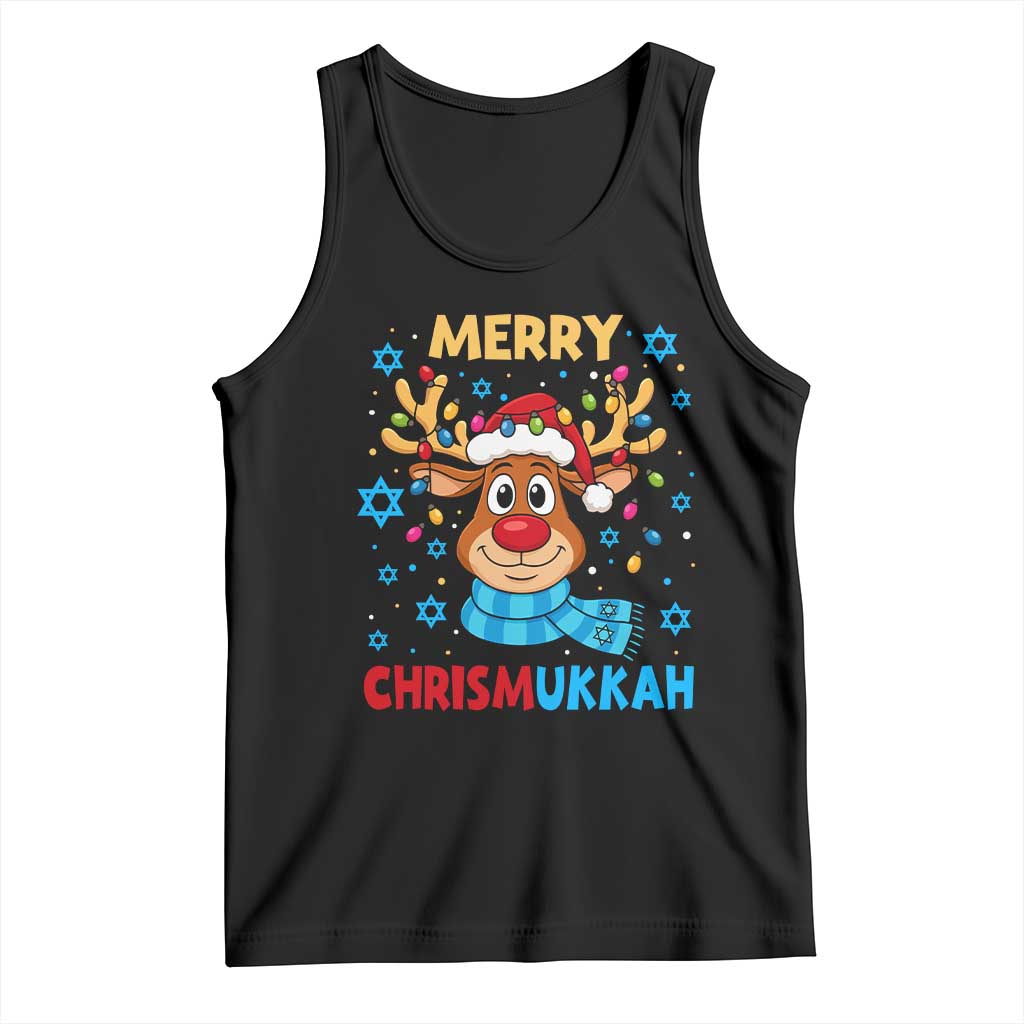 Merry Chrismukkah Tank Top Jewish Happy Christmas Hanukkah Reindeer Menorah - Wonder Print Shop