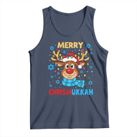 Merry Chrismukkah Tank Top Jewish Happy Christmas Hanukkah Reindeer Menorah - Wonder Print Shop