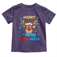 Merry Chrismukkah Toddler T Shirt Jewish Happy Christmas Hanukkah Reindeer Menorah - Wonder Print Shop