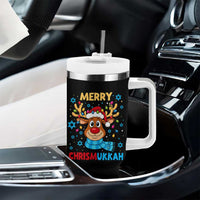 Merry Chrismukkah Tumbler With Handle Jewish Happy Christmas Hanukkah Reindeer Menorah - Wonder Print Shop
