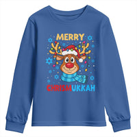 Merry Chrismukkah Youth Sweatshirt Jewish Happy Christmas Hanukkah Reindeer Menorah - Wonder Print Shop