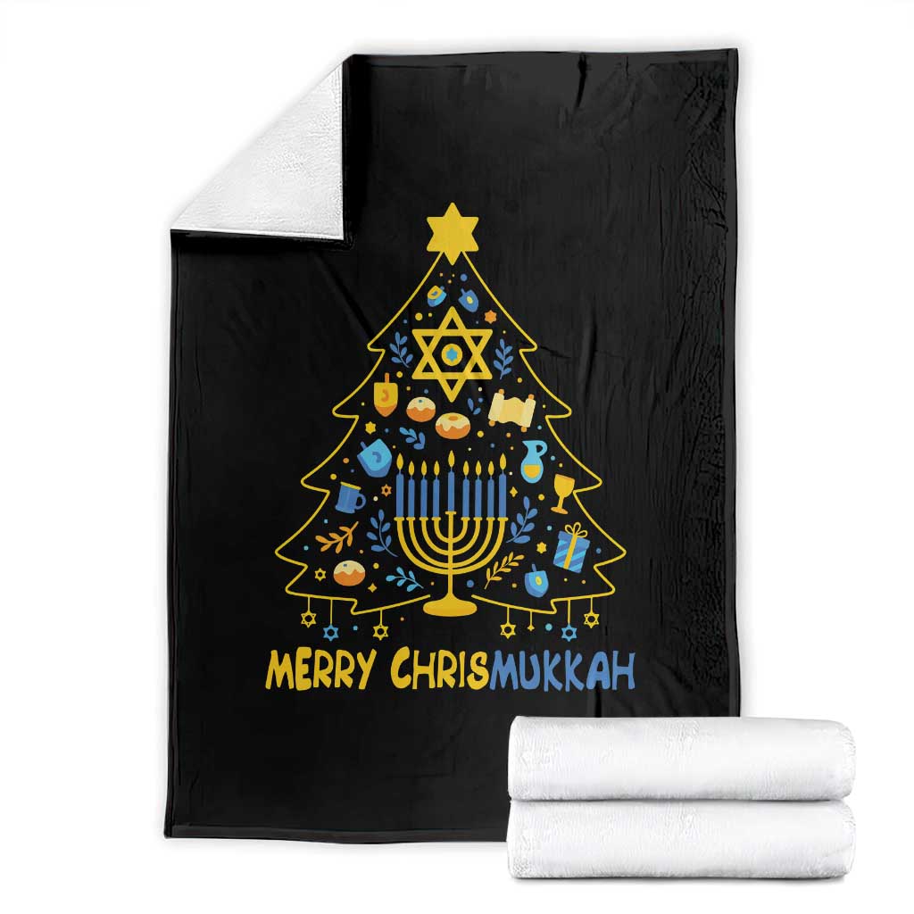 Merry Chrismukkah Throw Blanket Jewish Happy Hanukkah Christmas Tree - Wonder Print Shop