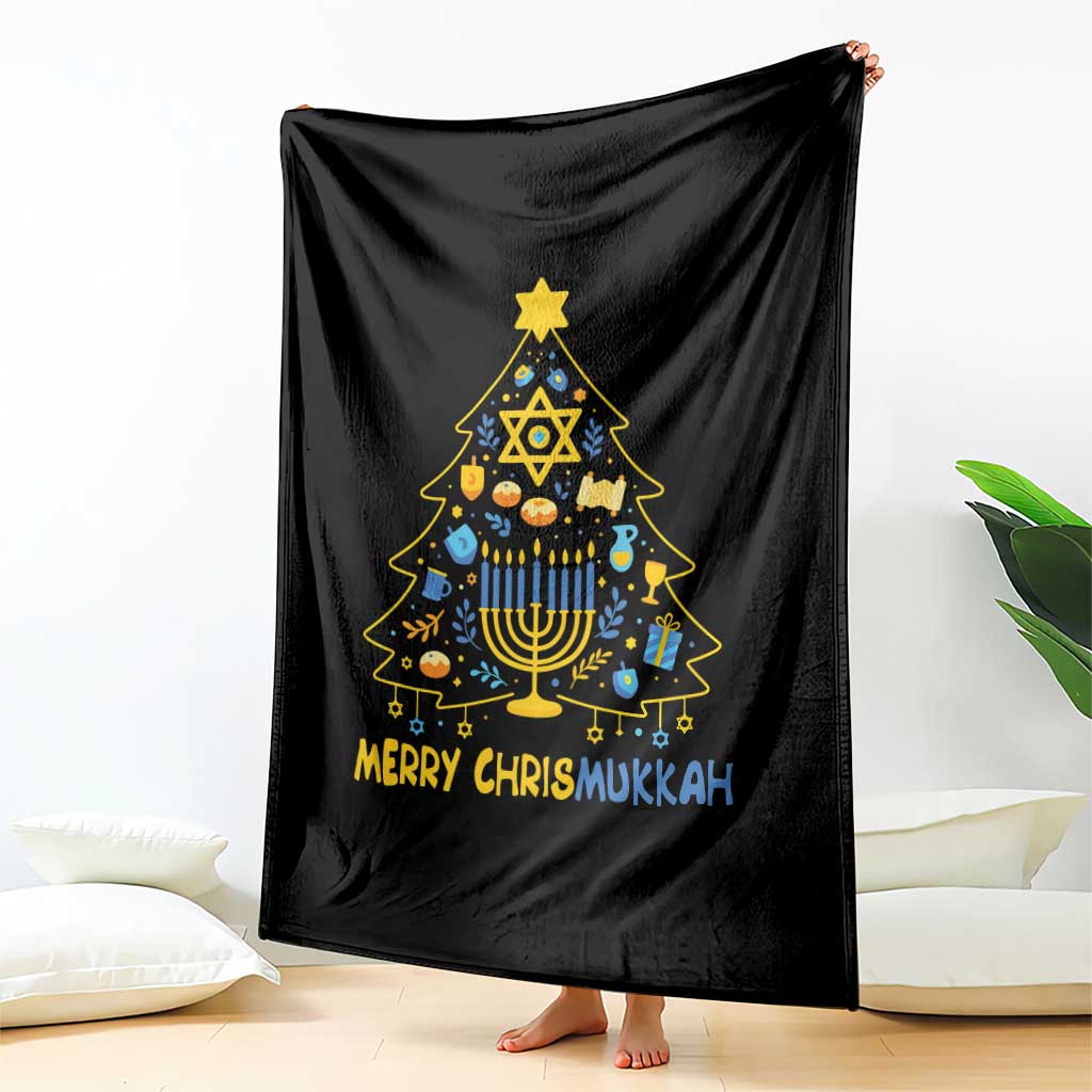 Merry Chrismukkah Throw Blanket Jewish Happy Hanukkah Christmas Tree - Wonder Print Shop