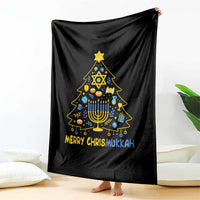 Merry Chrismukkah Throw Blanket Jewish Happy Hanukkah Christmas Tree - Wonder Print Shop