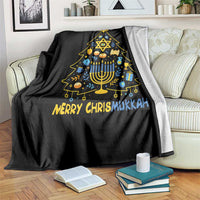 Merry Chrismukkah Throw Blanket Jewish Happy Hanukkah Christmas Tree - Wonder Print Shop