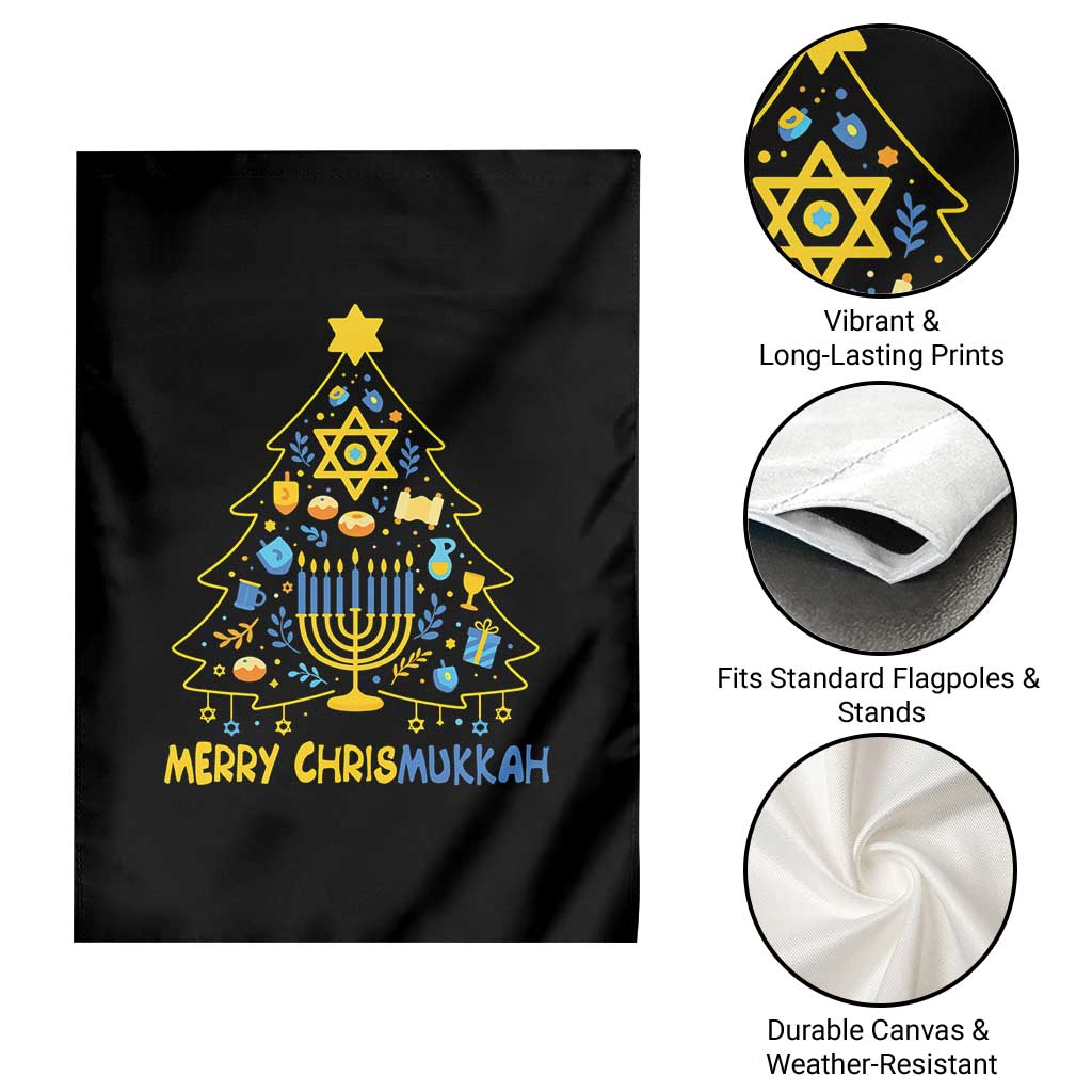 Merry Chrismukkah Garden Flag Jewish Happy Hanukkah Christmas Tree - Wonder Print Shop