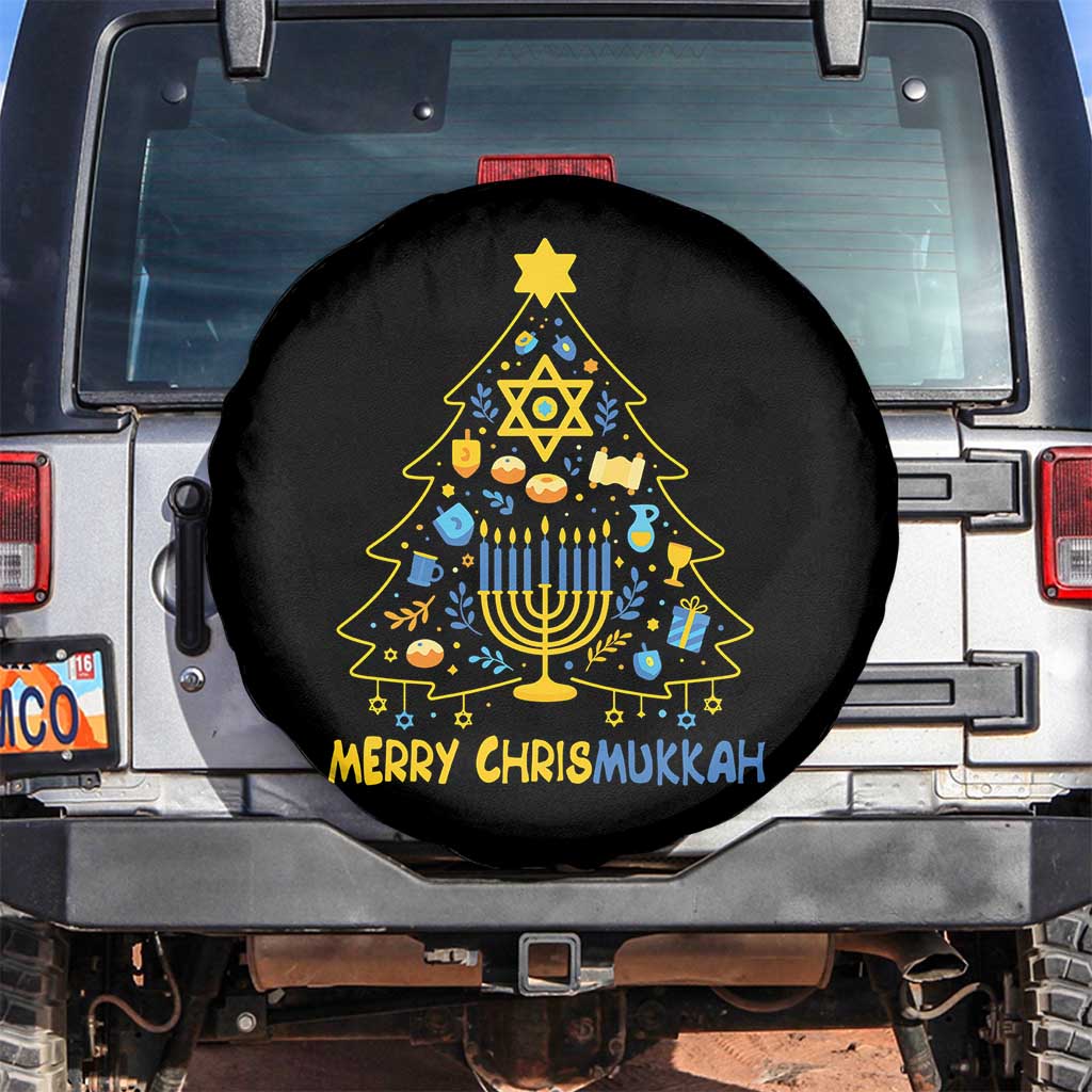 Merry Chrismukkah Spare Tire Cover Jewish Happy Hanukkah Christmas Tree - Wonder Print Shop