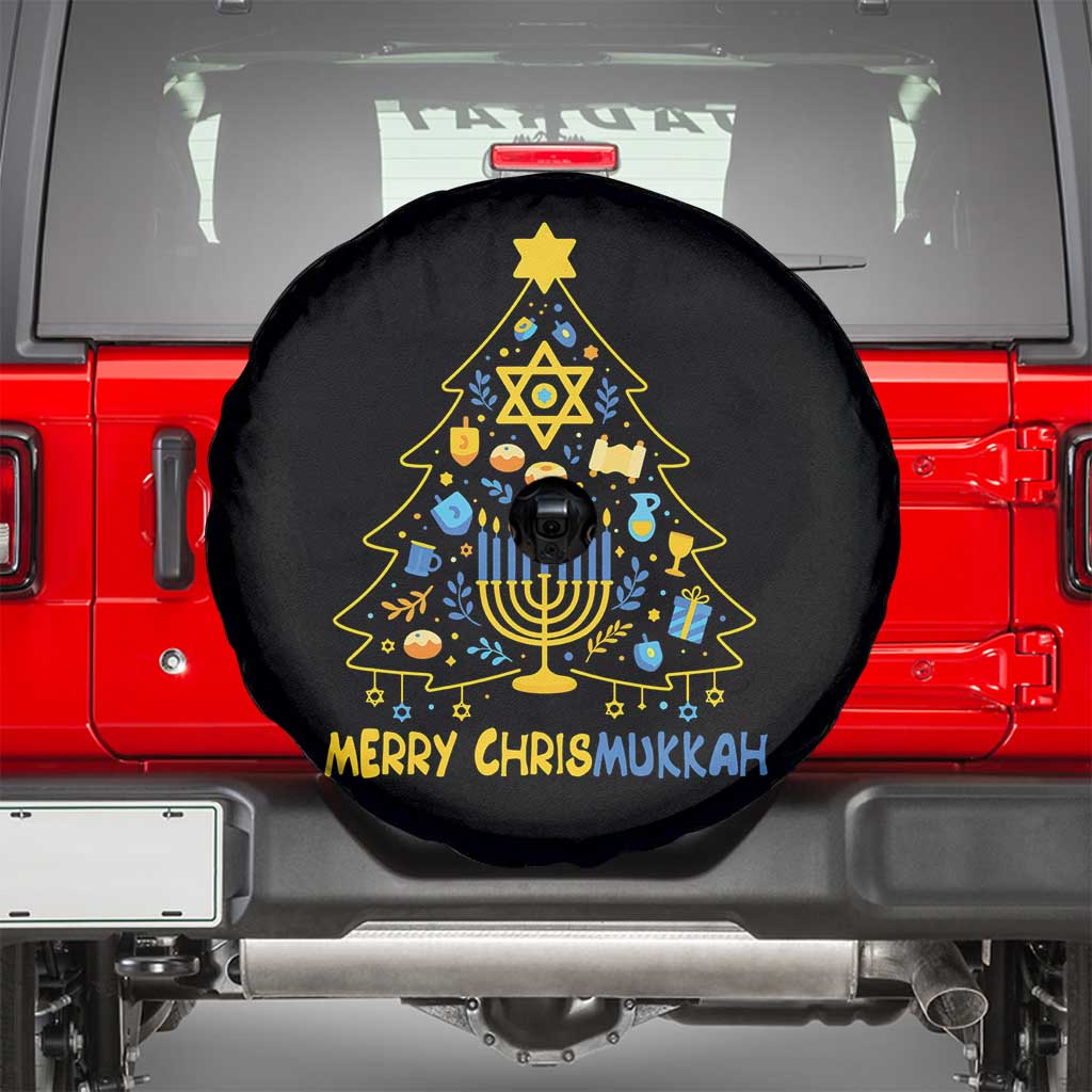 Merry Chrismukkah Spare Tire Cover Jewish Happy Hanukkah Christmas Tree - Wonder Print Shop