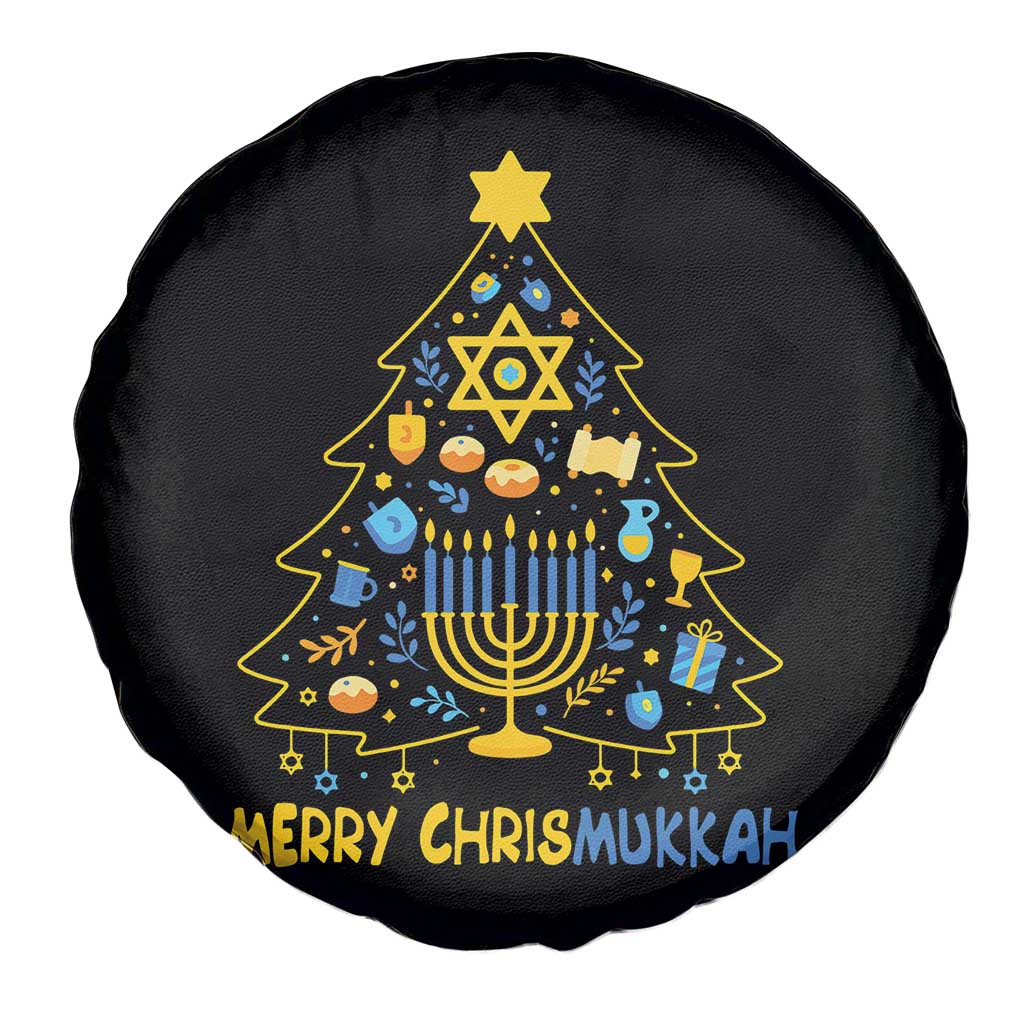 Merry Chrismukkah Spare Tire Cover Jewish Happy Hanukkah Christmas Tree - Wonder Print Shop