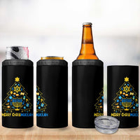 Merry Chrismukkah 4 in 1 Can Cooler Tumbler Jewish Happy Hanukkah Christmas Tree - Wonder Print Shop