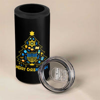 Merry Chrismukkah 4 in 1 Can Cooler Tumbler Jewish Happy Hanukkah Christmas Tree - Wonder Print Shop