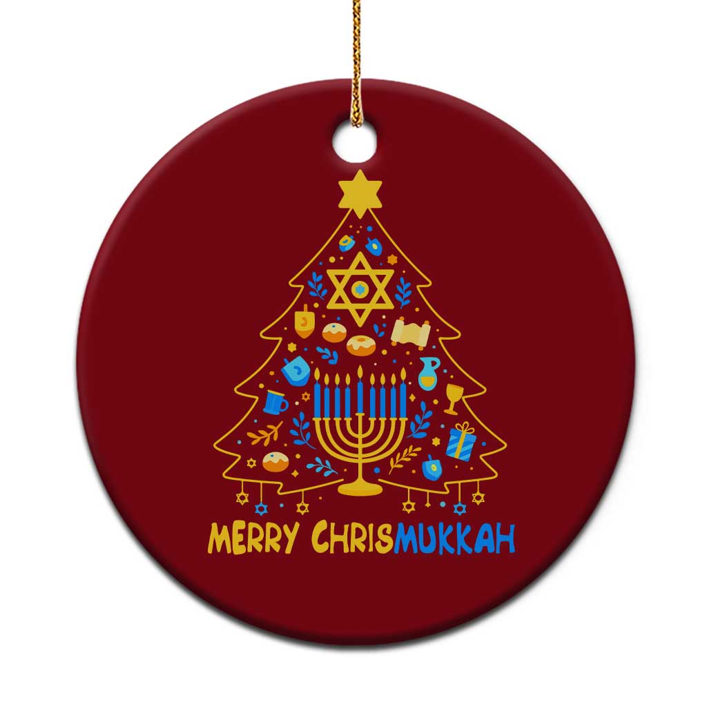 Merry Chrismukkah Ceramic Ornament Jewish Happy Hanukkah Christmas Tree - Wonder Print Shop