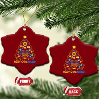 Merry Chrismukkah Ceramic Ornament Jewish Happy Hanukkah Christmas Tree - Wonder Print Shop