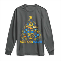 Merry Chrismukkah Long Sleeve Shirt Jewish Happy Hanukkah Christmas Tree - Wonder Print Shop