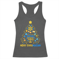 Merry Chrismukkah Racerback Tank Top Jewish Happy Hanukkah Christmas Tree - Wonder Print Shop