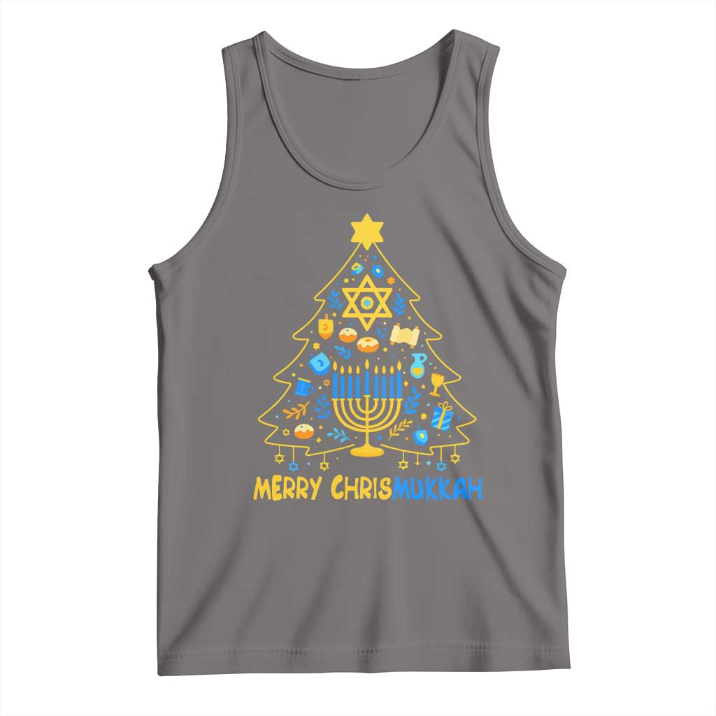 Merry Chrismukkah Tank Top Jewish Happy Hanukkah Christmas Tree - Wonder Print Shop