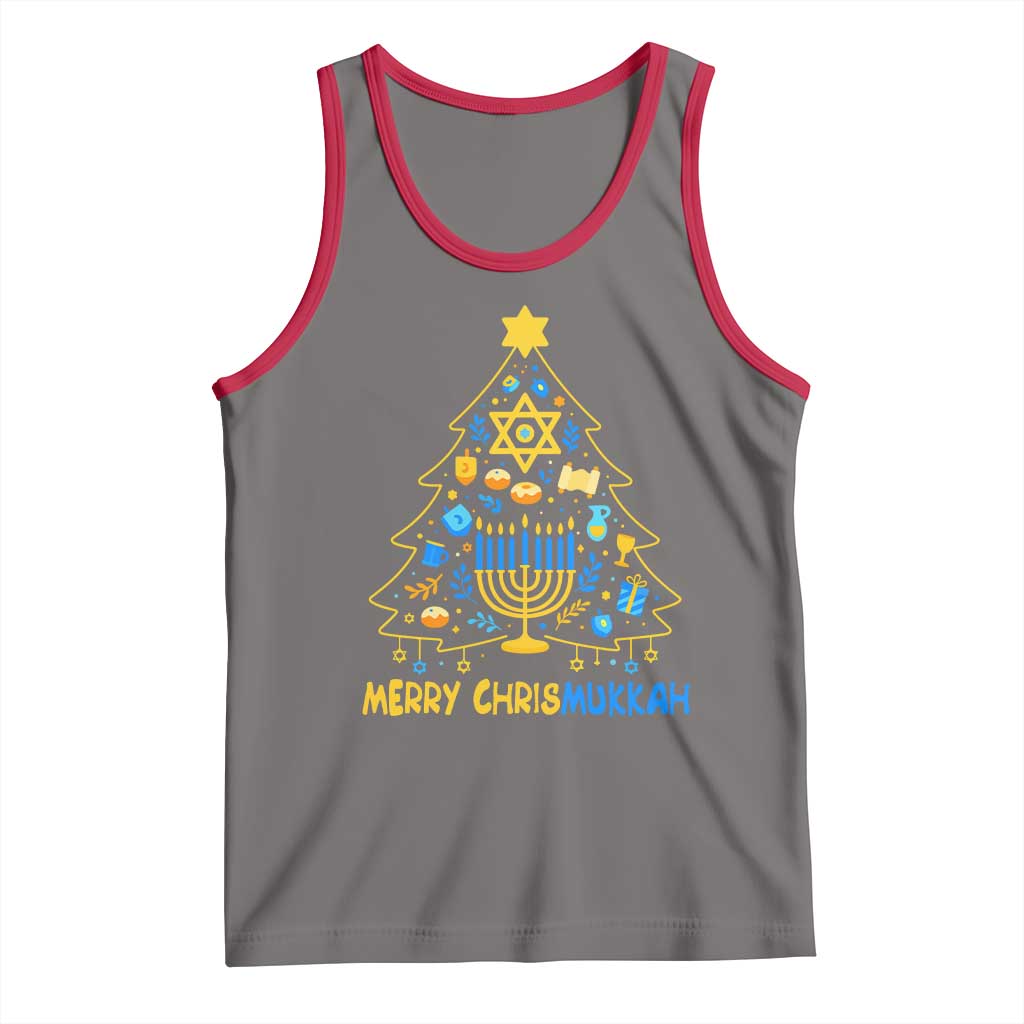 Merry Chrismukkah Tank Top Jewish Happy Hanukkah Christmas Tree - Wonder Print Shop