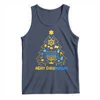 Merry Chrismukkah Tank Top Jewish Happy Hanukkah Christmas Tree - Wonder Print Shop
