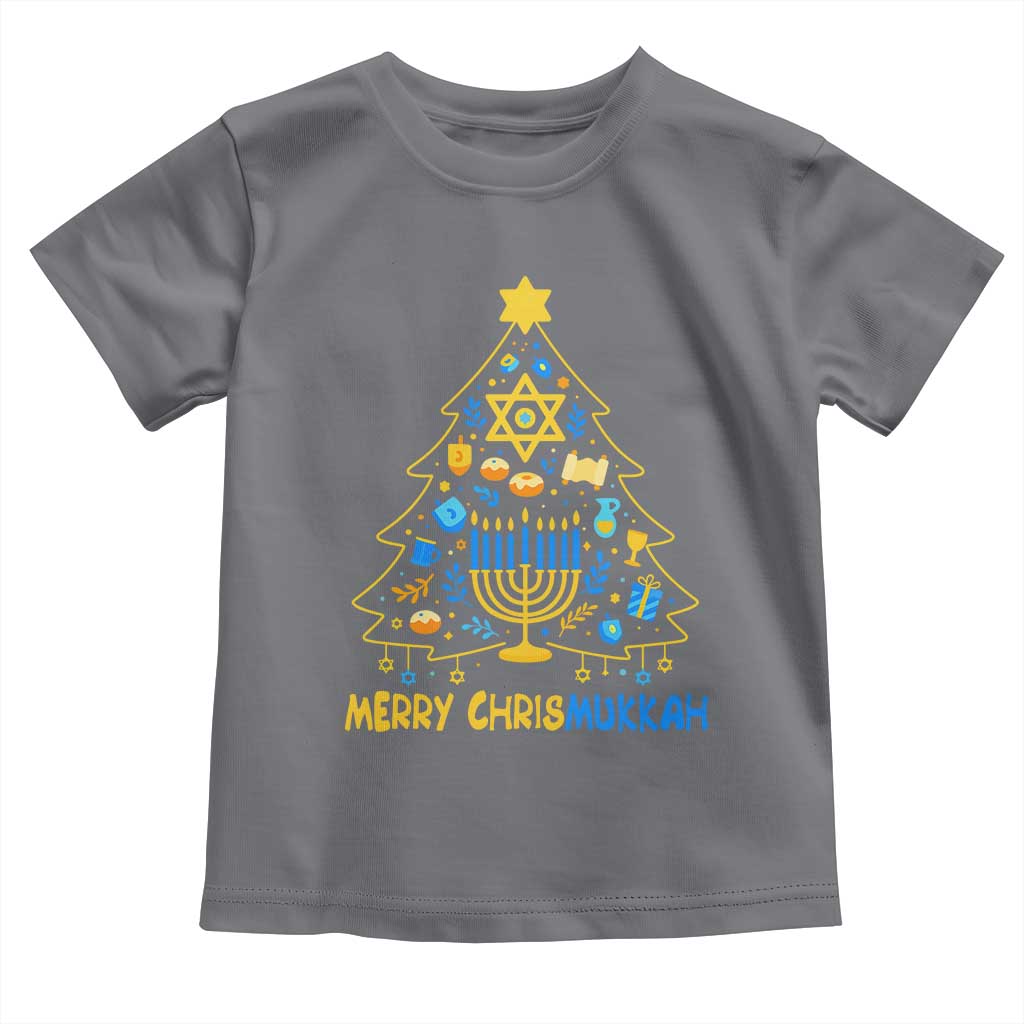 Merry Chrismukkah Toddler T Shirt Jewish Happy Hanukkah Christmas Tree - Wonder Print Shop