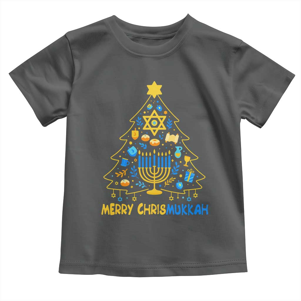Merry Chrismukkah Toddler T Shirt Jewish Happy Hanukkah Christmas Tree - Wonder Print Shop