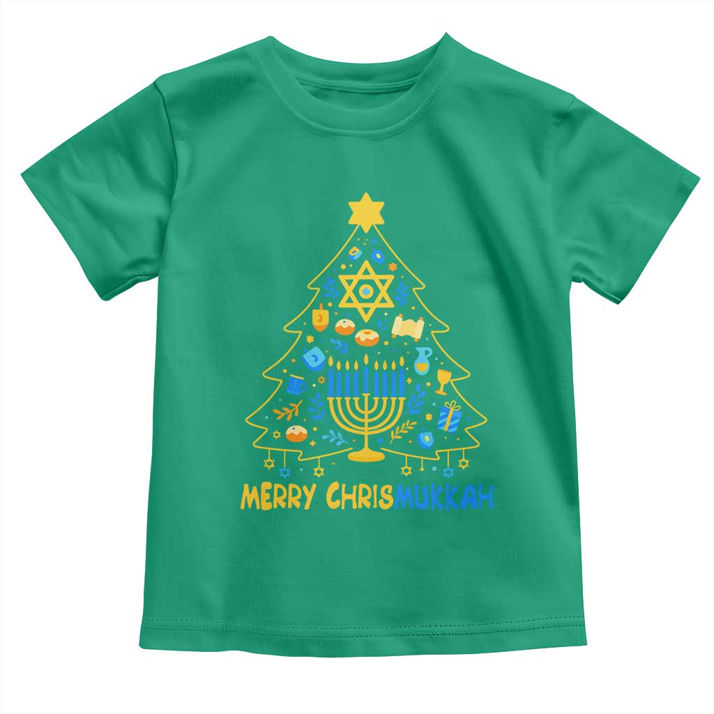 Merry Chrismukkah Toddler T Shirt Jewish Happy Hanukkah Christmas Tree - Wonder Print Shop