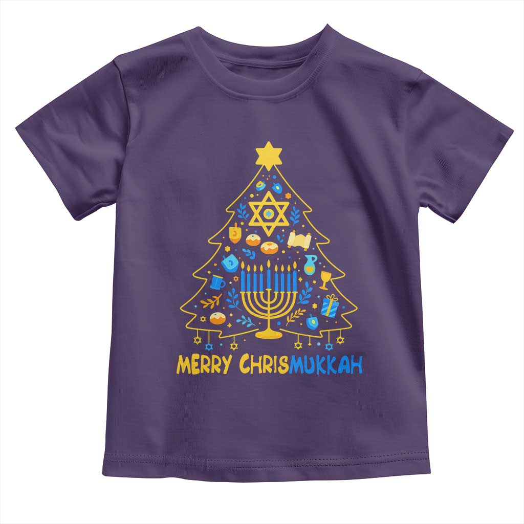 Merry Chrismukkah Toddler T Shirt Jewish Happy Hanukkah Christmas Tree - Wonder Print Shop