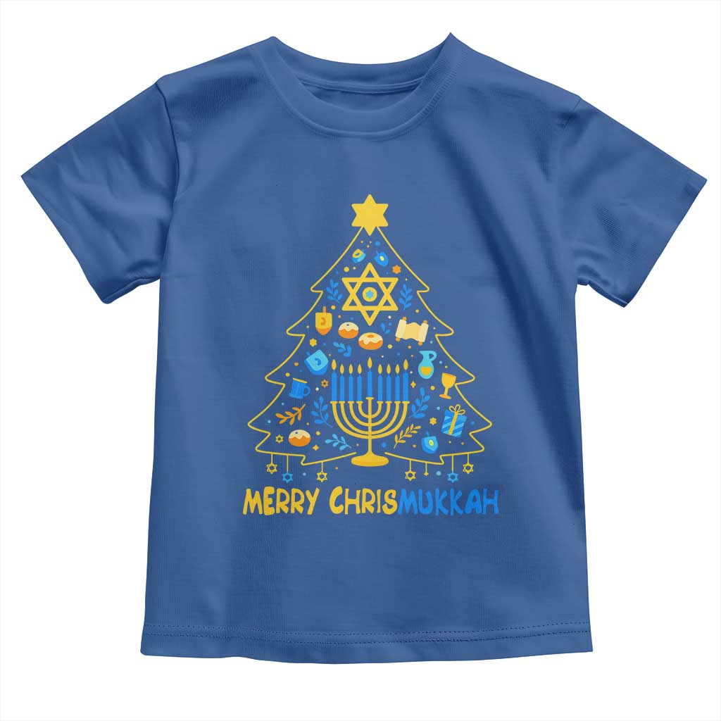 Merry Chrismukkah Toddler T Shirt Jewish Happy Hanukkah Christmas Tree - Wonder Print Shop