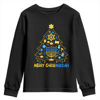 Merry Chrismukkah Youth Sweatshirt Jewish Happy Hanukkah Christmas Tree - Wonder Print Shop