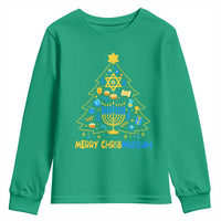 Merry Chrismukkah Youth Sweatshirt Jewish Happy Hanukkah Christmas Tree - Wonder Print Shop