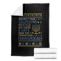 Funny Ugly Hanukkah Throw Blanket Imagine Your Cellphone Chanukah Jewish - Wonder Print Shop