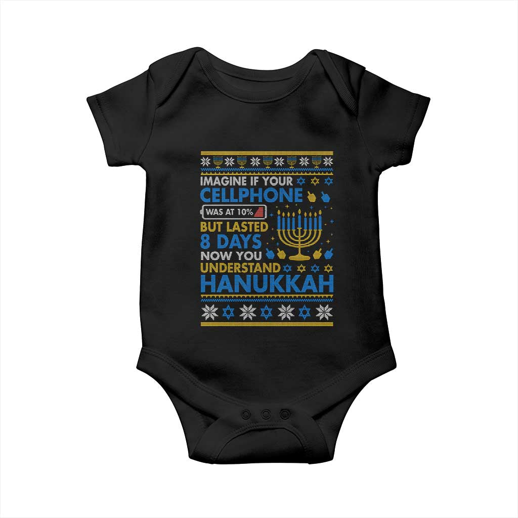 Funny Ugly Hanukkah Baby Onesie Imagine Your Cellphone Chanukah Jewish - Wonder Print Shop