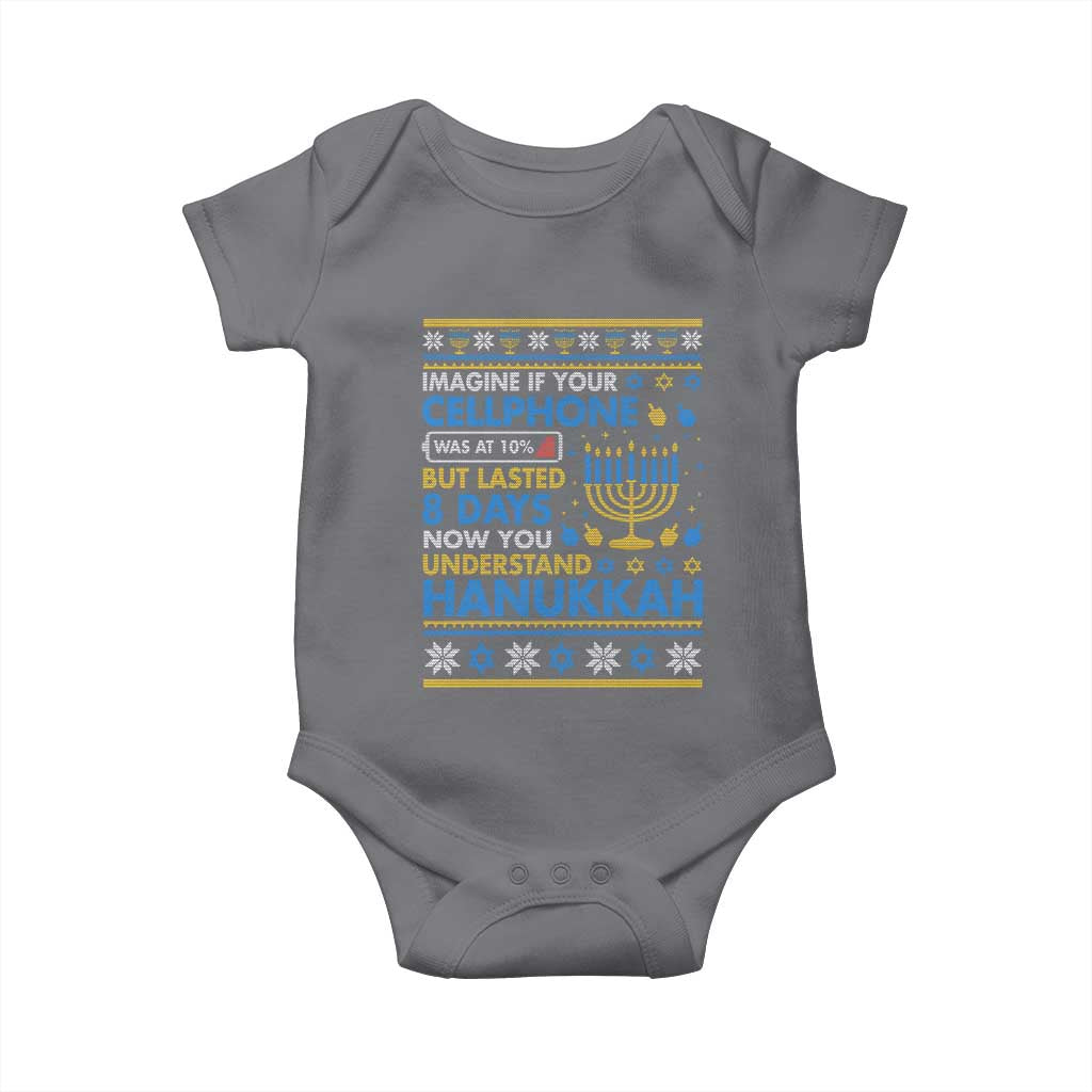 Funny Ugly Hanukkah Baby Onesie Imagine Your Cellphone Chanukah Jewish - Wonder Print Shop