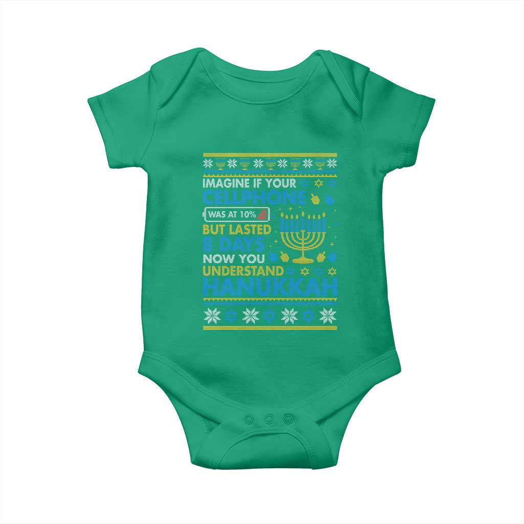 Funny Ugly Hanukkah Baby Onesie Imagine Your Cellphone Chanukah Jewish - Wonder Print Shop