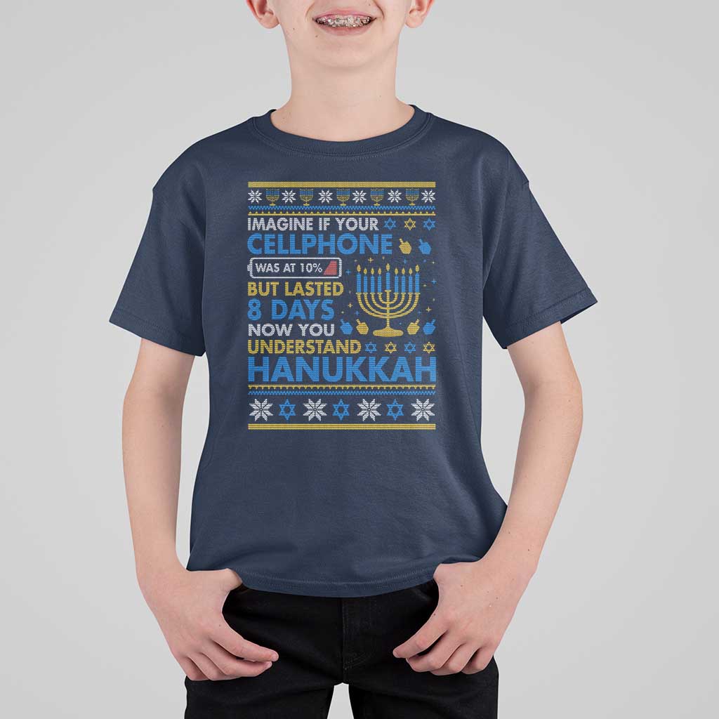 Funny Ugly Hanukkah T Shirt For Kid Imagine Your Cellphone Chanukah Jewish - Wonder Print Shop