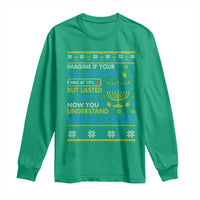 Funny Ugly Hanukkah Long Sleeve Shirt Imagine Your Cellphone Chanukah Jewish - Wonder Print Shop