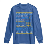 Funny Ugly Hanukkah Long Sleeve Shirt Imagine Your Cellphone Chanukah Jewish - Wonder Print Shop