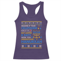 Funny Ugly Hanukkah Racerback Tank Top Imagine Your Cellphone Chanukah Jewish - Wonder Print Shop