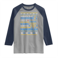 Funny Ugly Hanukkah Raglan Shirt Imagine Your Cellphone Chanukah Jewish - Wonder Print Shop