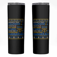 Funny Ugly Hanukkah Skinny Tumbler Imagine Your Cellphone Chanukah Jewish - Wonder Print Shop
