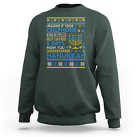 Funny Ugly Hanukkah Sweatshirt Imagine Your Cellphone Chanukah Jewish - Wonder Print Shop