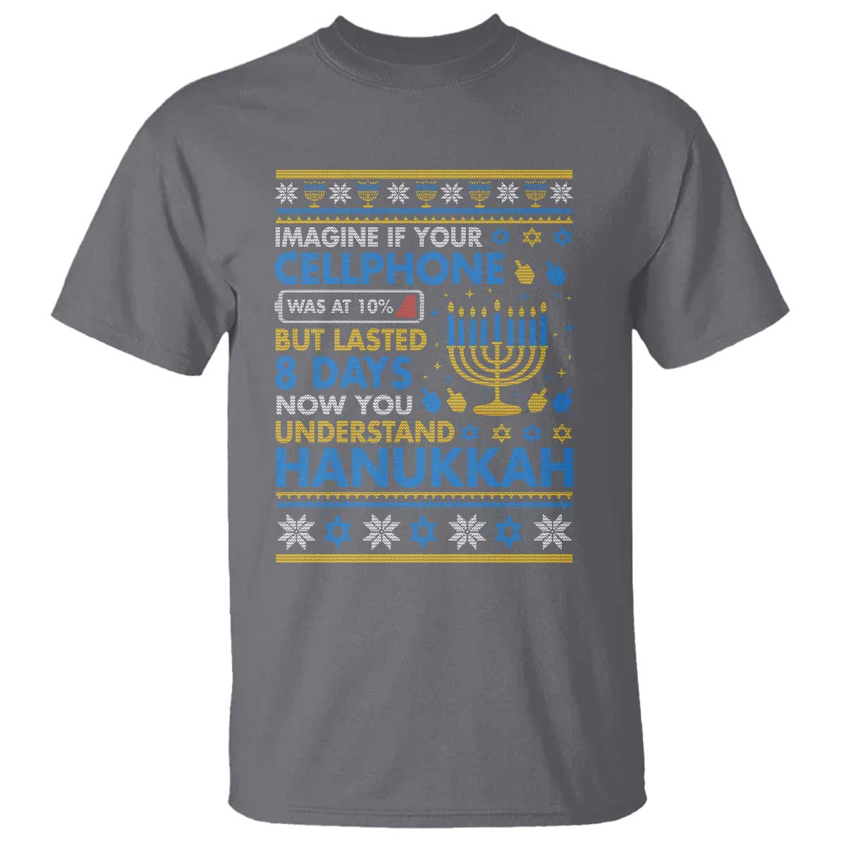 Funny Ugly Hanukkah T Shirt Imagine Your Cellphone Chanukah Jewish - Wonder Print Shop