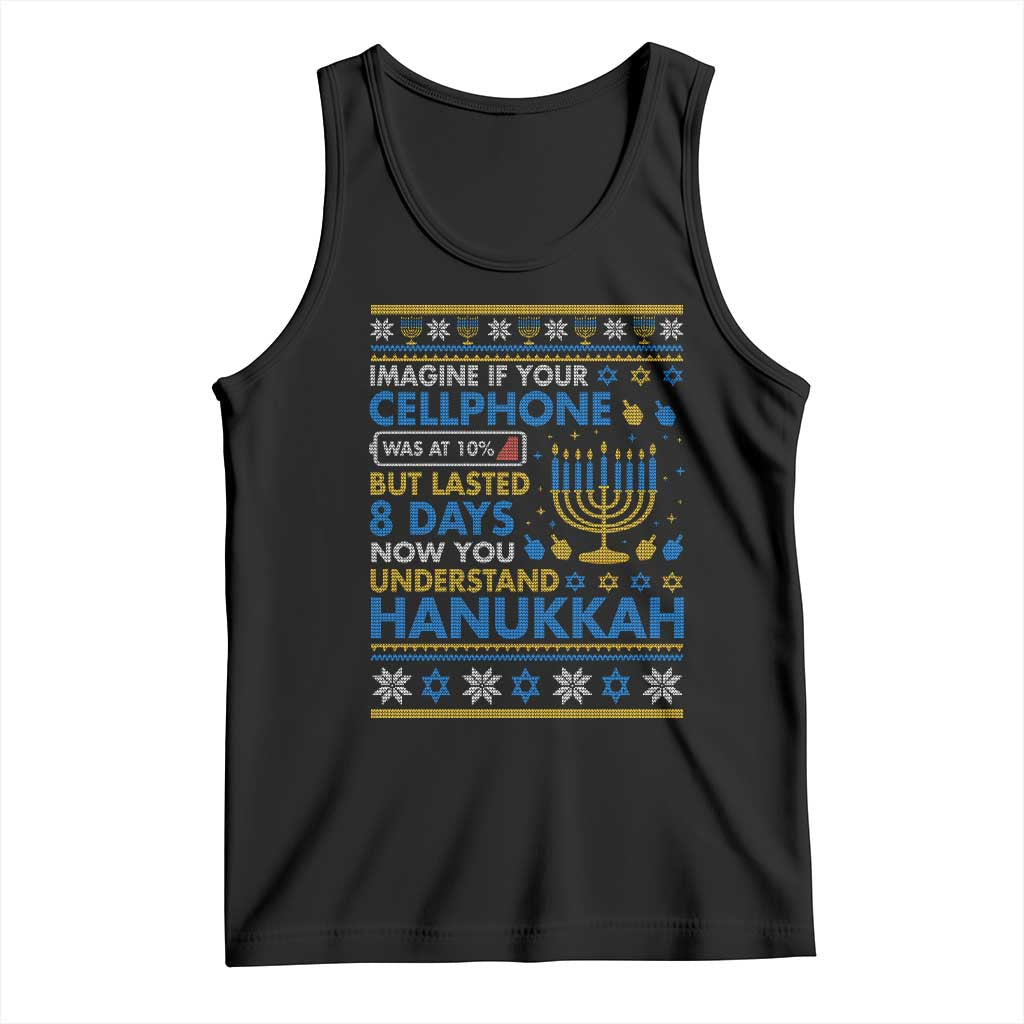 Funny Ugly Hanukkah Tank Top Imagine Your Cellphone Chanukah Jewish - Wonder Print Shop