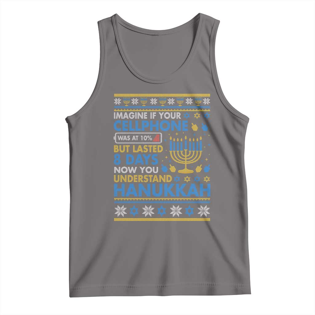 Funny Ugly Hanukkah Tank Top Imagine Your Cellphone Chanukah Jewish - Wonder Print Shop