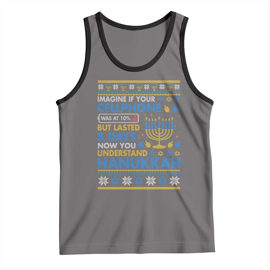 Funny Ugly Hanukkah Tank Top Imagine Your Cellphone Chanukah Jewish - Wonder Print Shop