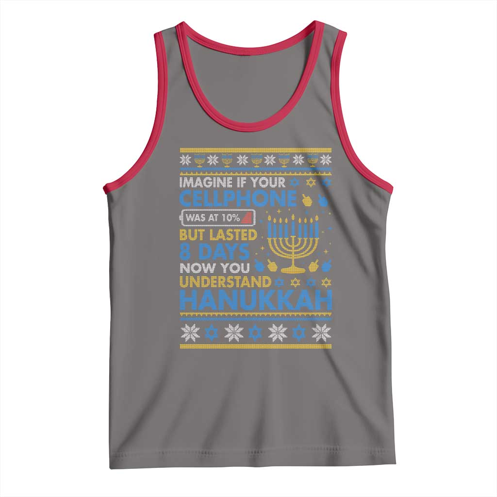 Funny Ugly Hanukkah Tank Top Imagine Your Cellphone Chanukah Jewish - Wonder Print Shop
