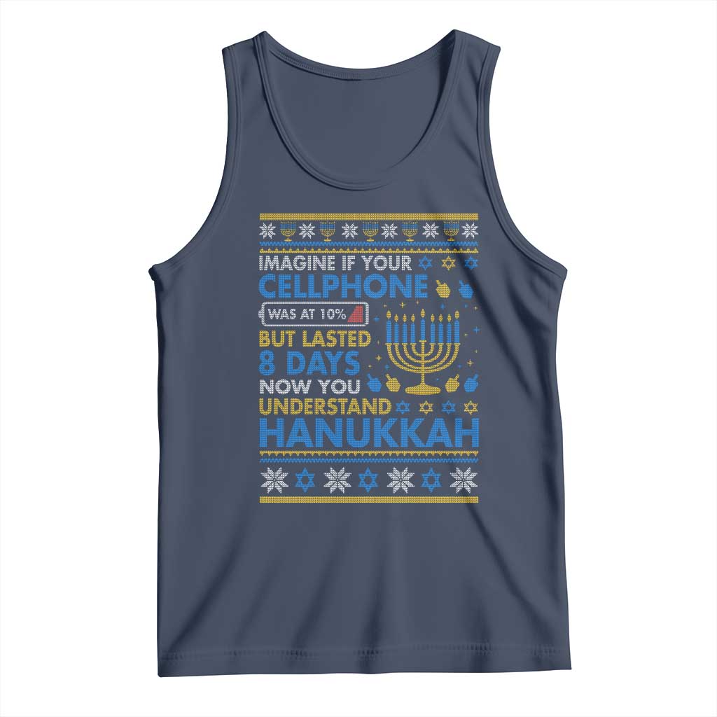 Funny Ugly Hanukkah Tank Top Imagine Your Cellphone Chanukah Jewish - Wonder Print Shop